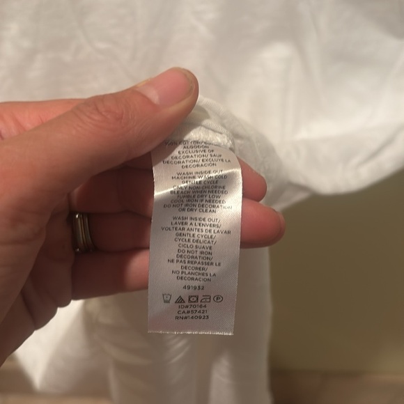 LOFT White and Red Short Sleeve Tee - Picture 8 of 8